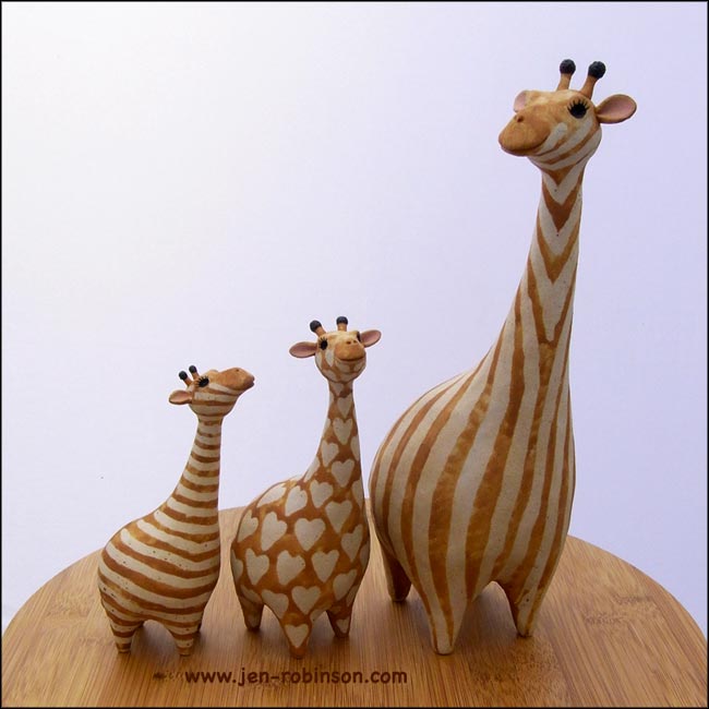 stoneware giraffe sculptures