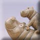 hippo family sculpture