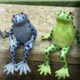 hand modelled earthenware frogs