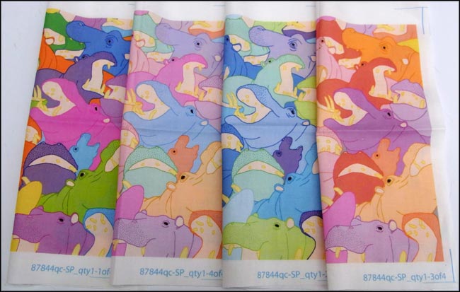 happy hippos fabric